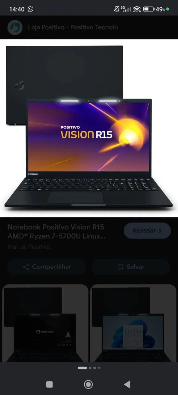 Notebook + tela auxiliar 