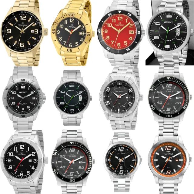 Relógios Seculus, Orient, Technos  e Champion, novos. Originais. Valor: 250,00 reais cada.