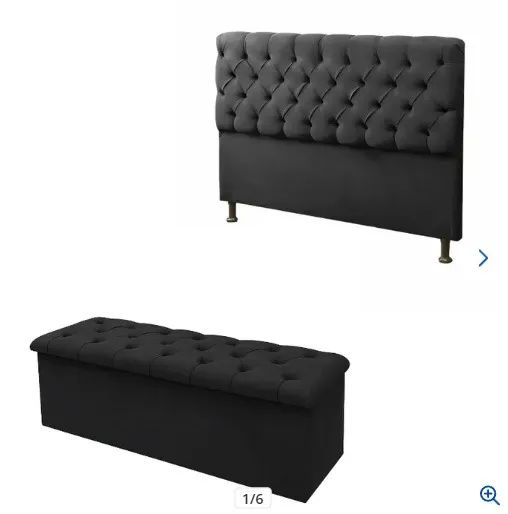Kit Cabeceira Capitonê e Recamier Casal para Seu Quarto - Foto 2