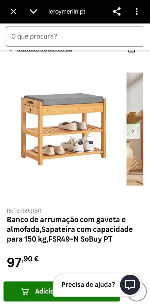 Sapateira em Bambu com Assento e Gaveta - Foto 3