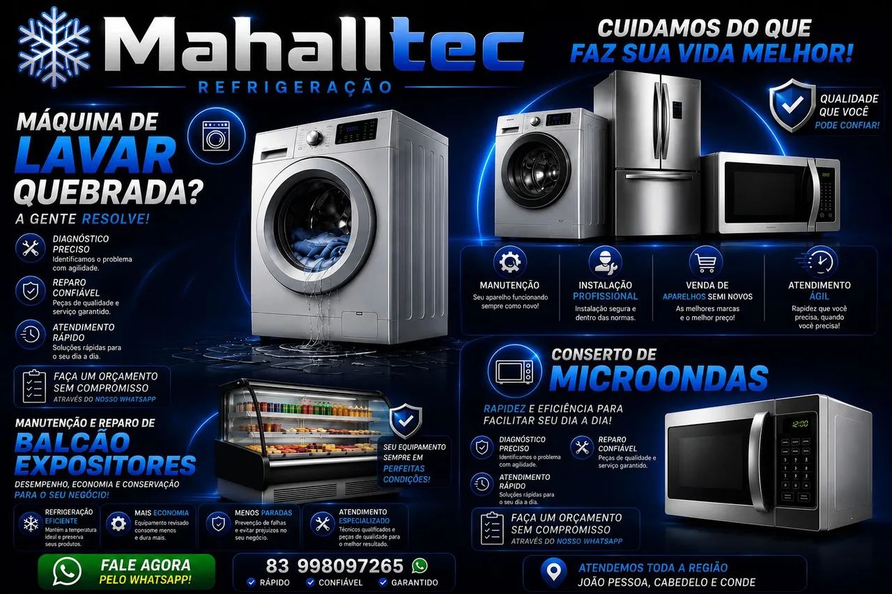 conserto de máquinas de lavar e microondas 