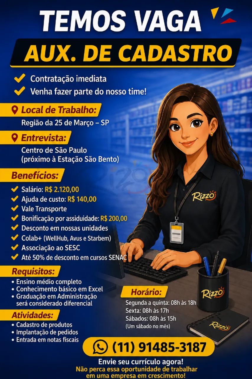 Auxiliar de Cadastro