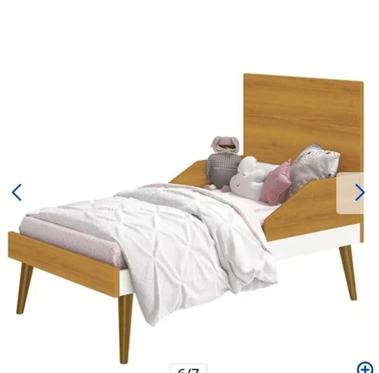 Dormitório infantil Theo retrô 3 portas, cômoda 1 porta, berço branco savana  - Foto 5