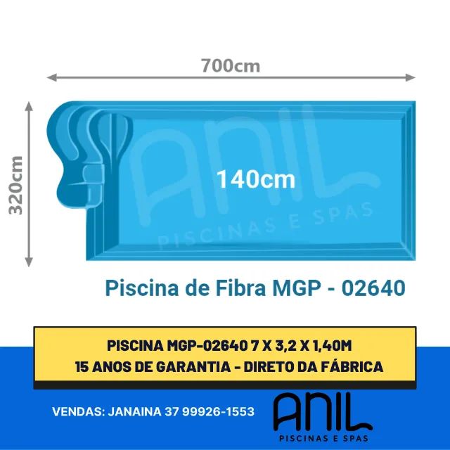 JA - Piscina 7 metros - 7 x 3,2 x 1,40m