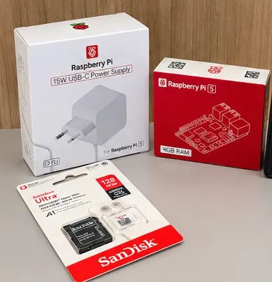 Kit Raspberry Pi 5 4gb + Fonte Original + SD 128gb