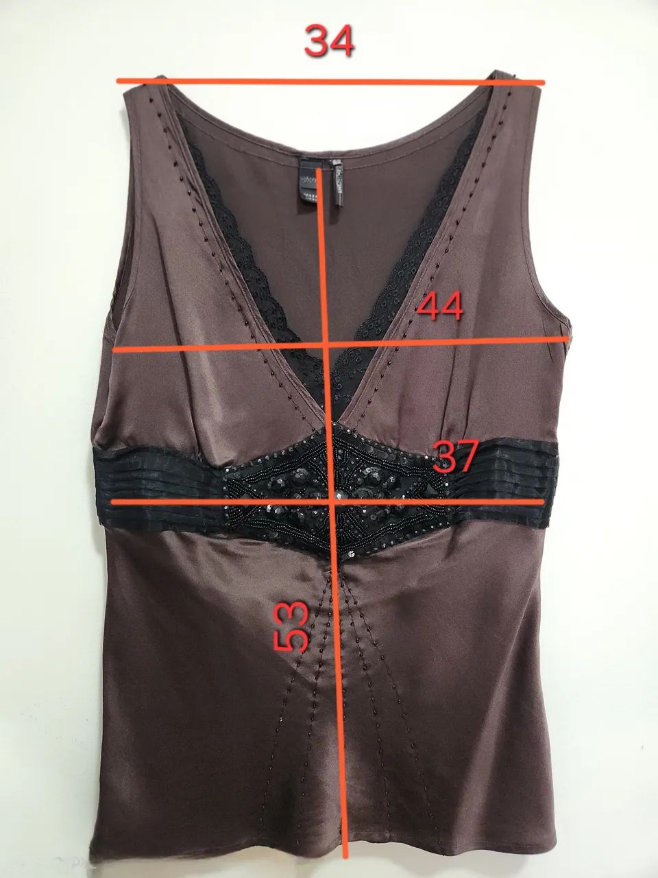 blusa mango seda pura chocolate - Foto 2