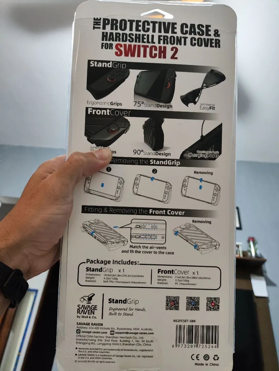 Stand Grip Savage Raven (Skull & Co) Para Switch 2. Usado apenas uma vez.  - Foto 5