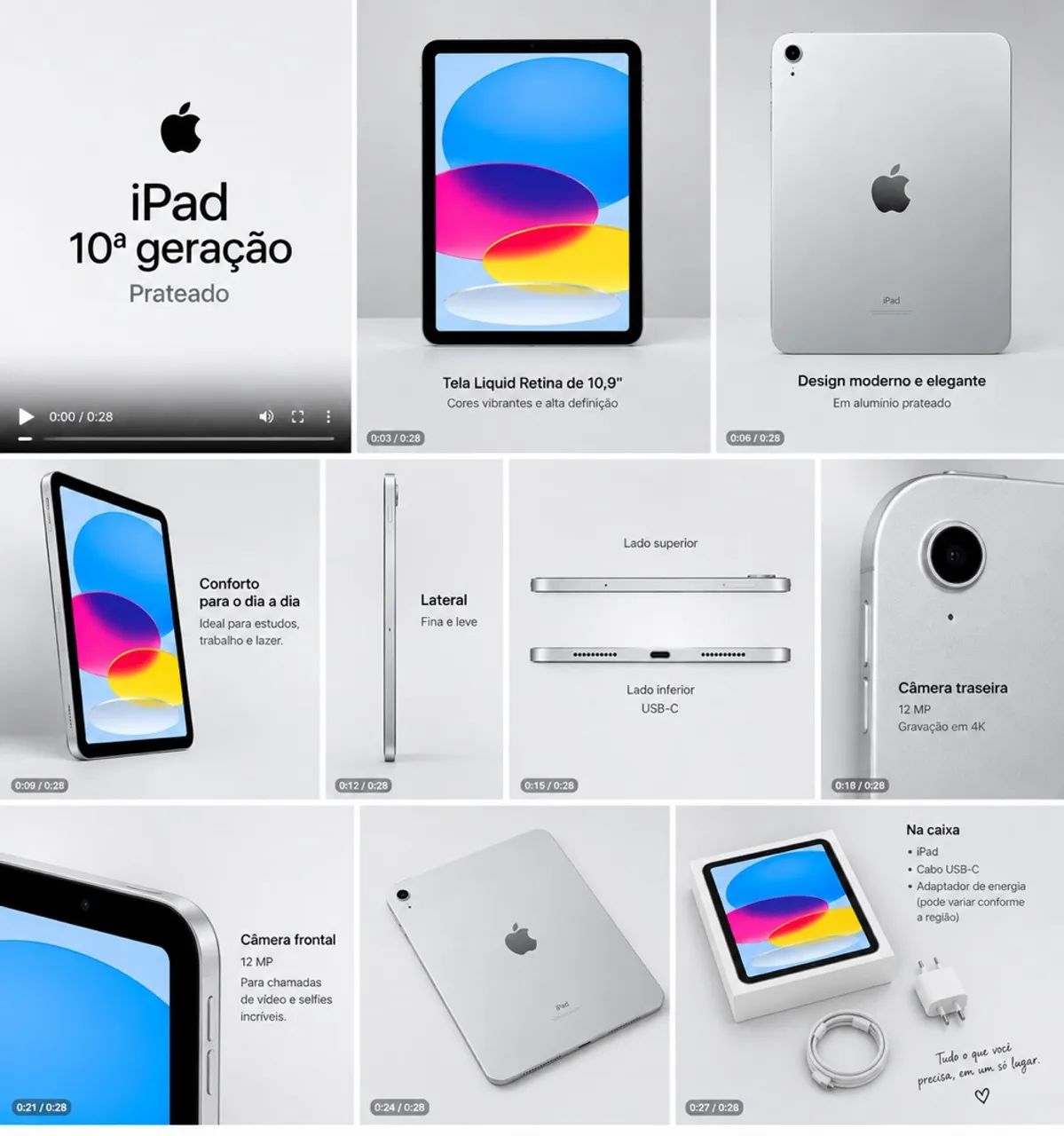 Apple iPad 10ª Geração 64gb - Prateado - Foto 3