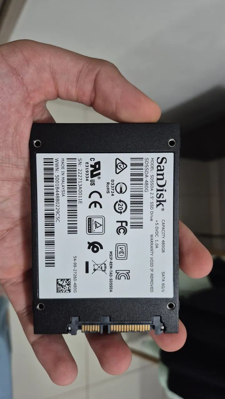 SSD SATA SANDISK 480GB - NOVO - Foto 2