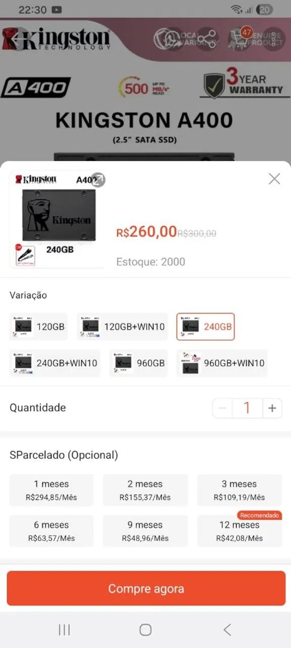 Ssd 240 gigas  - Foto 2