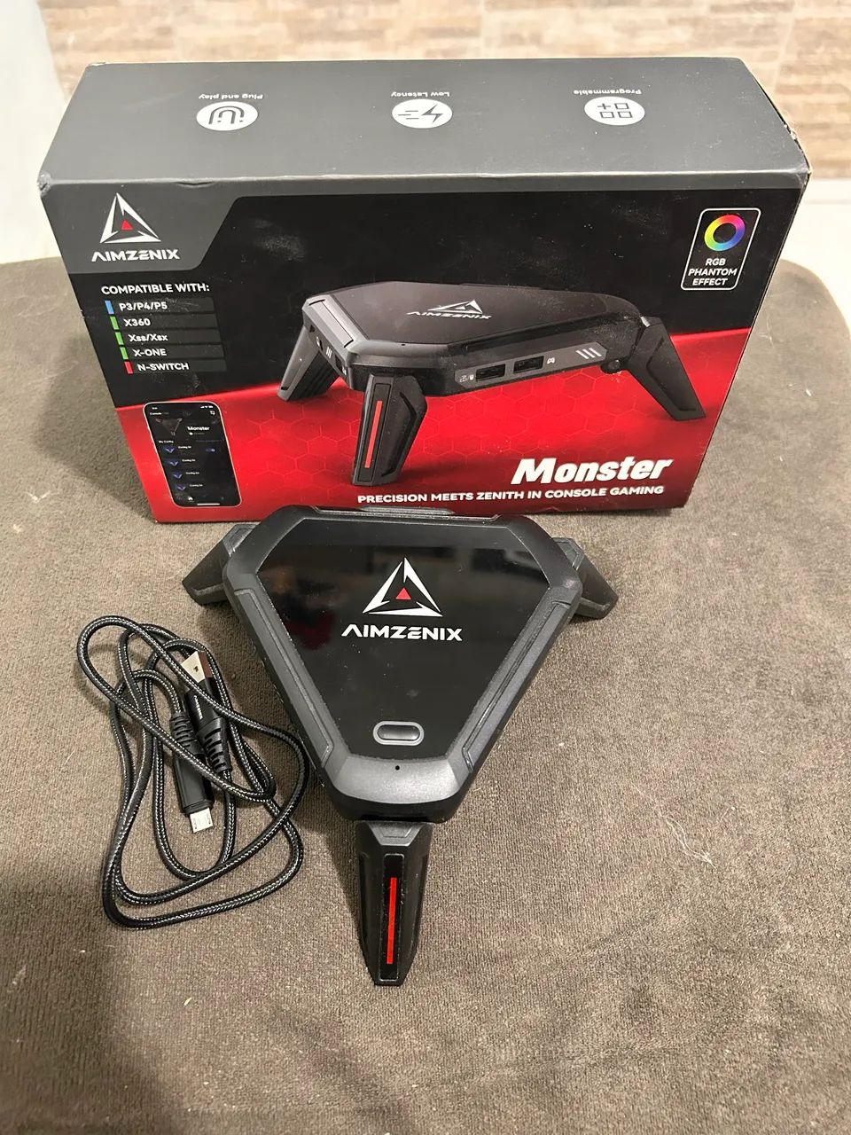 AIMZENIX Monster Adaptador Teclado e Mouse para PS5, Xbox e Switch