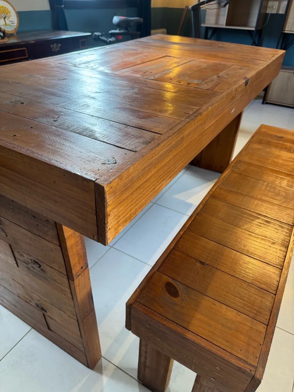 Mesa com bancos de Pallet  - Foto 3
