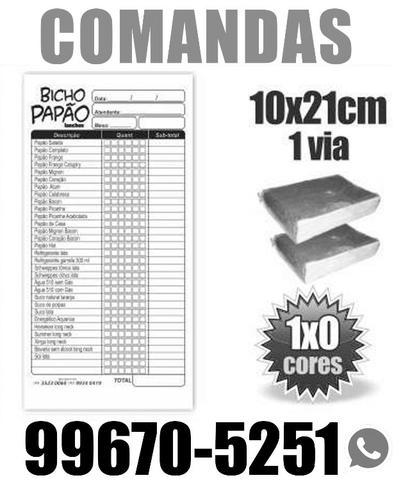 2.500 Comandas I Talão Pedidos I Tamanho 10x21cm.R$ 178,00