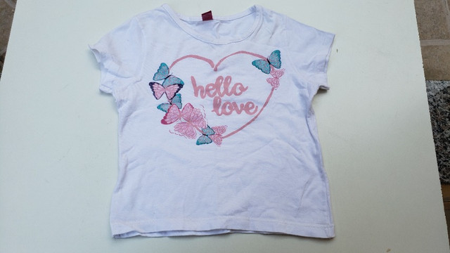 Conjunto infantil menina: short rosa florido e blusa branca hello love tamanho 4 - Foto 6