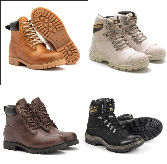 Bota Caterpillar - Coturno em Couro Legítimo - Foto 4