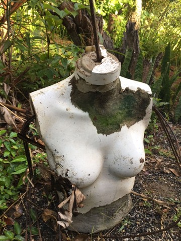 Busto Feminino, Escultura Em Concreto, Decoração Para Jardim