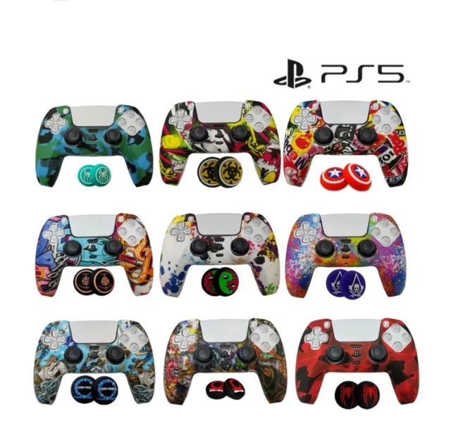 Capa Case De Silicone Controle Ps5 Dualsense + 2 Grips em Promoção