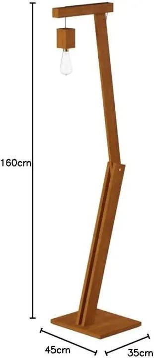 Luminária Articulada em Madeira Piso Chão Pelicano Amêndoa - Foto 3