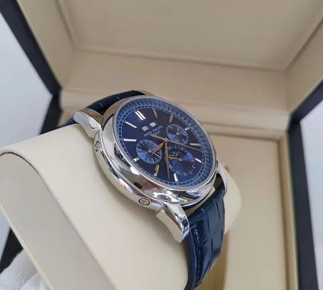 Relogio Patek Philippe Geneve Azul Automático e - Foto 3