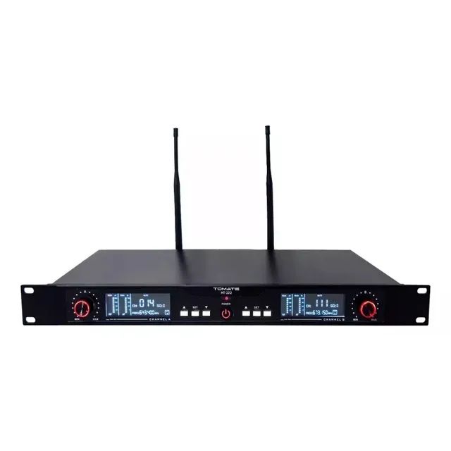 Microfone Sem Fio UHF de Mão Duplo Profissional 60m - Tomate MT-2212 - Foto 3