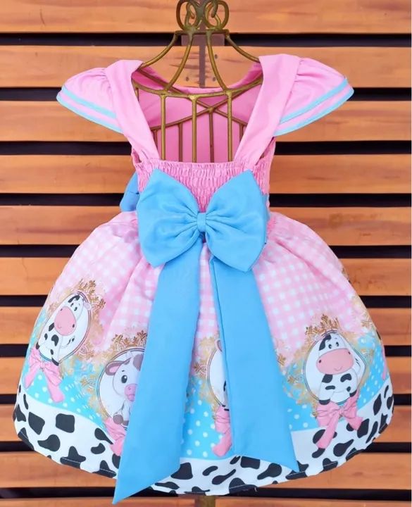 Vestido de Festa Infantil - fazendinha rosa - Foto 2