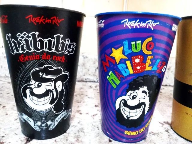 10 Copos Antiguidade:Trapalhões-1988,02Habib's Rock?n Rio/Gênios Rock,02 promo Whisky Teac - Foto 6