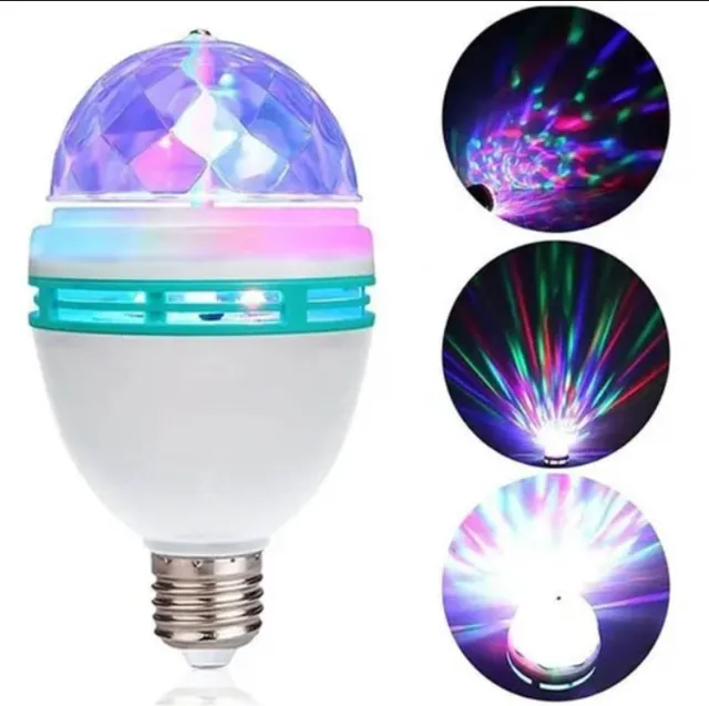Lâmpada Globo Luz Colorida Giratória 3w C/ Adaptador Bocal E27 - Ld-05 000231