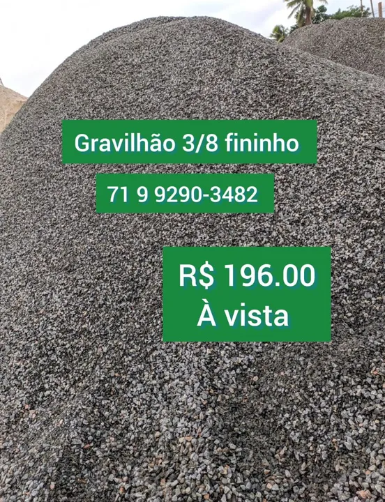 Gravilhão 3/8 fininho - R$ 198,80 em São Cristóvão
