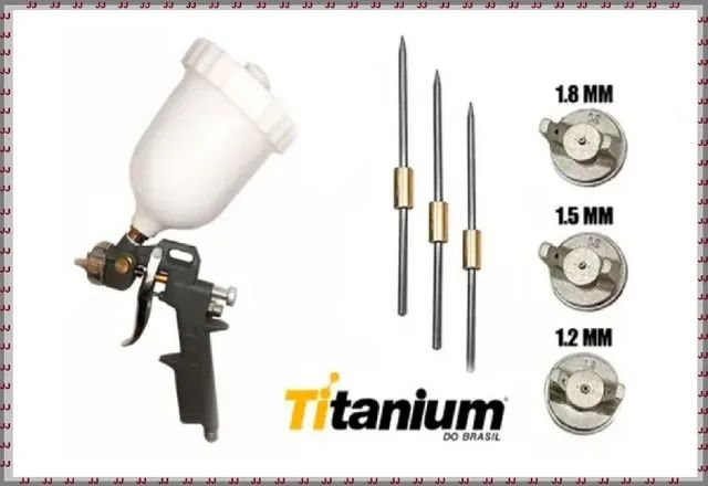 Titanium - Pistola de gravidade 600ml com 3 bicos - Foto 3