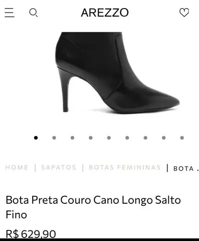Bota couro feminina cano longo - Foto 2