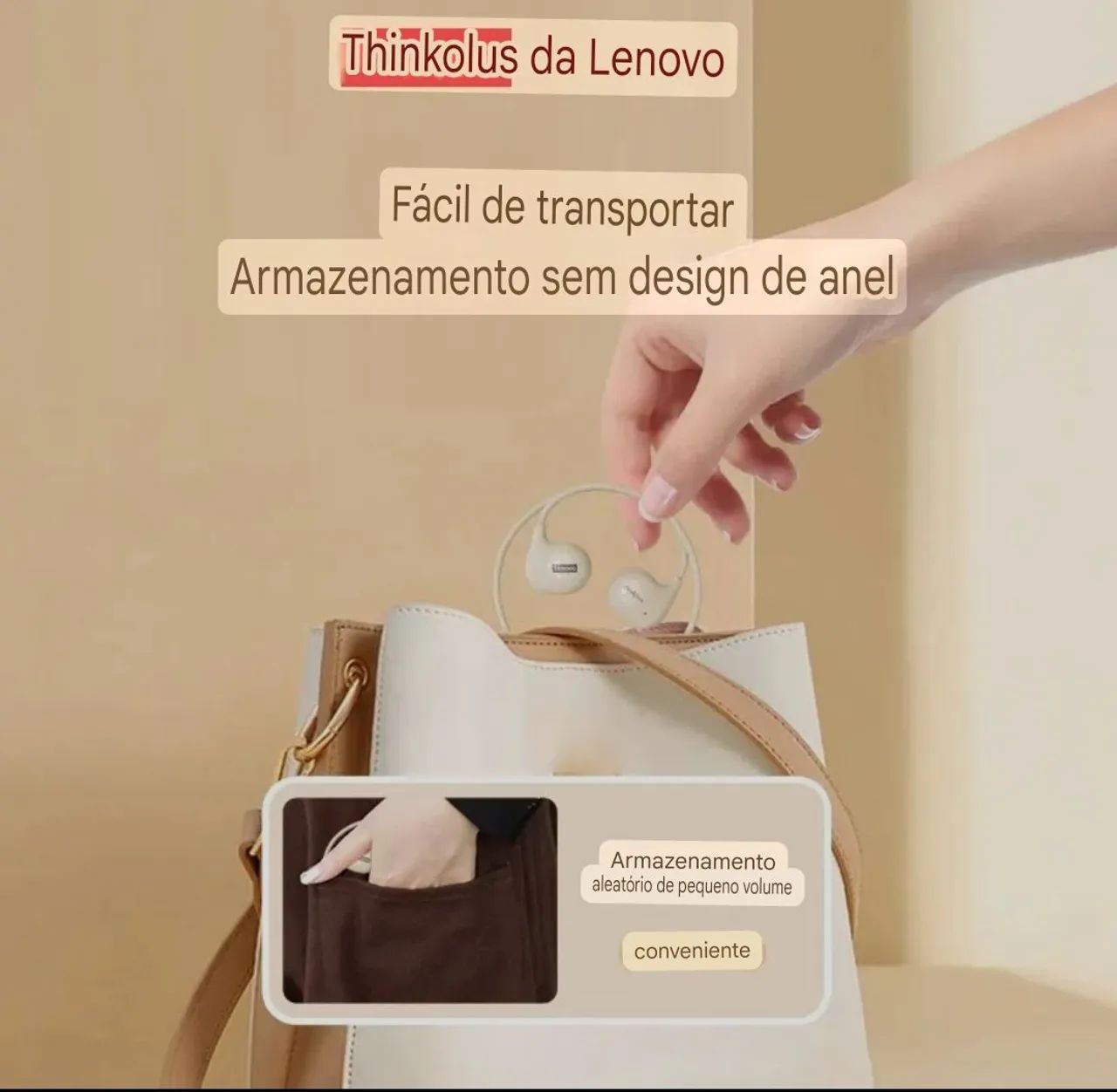 Fone de ouvido condução óssea Lenovo - Foto 4