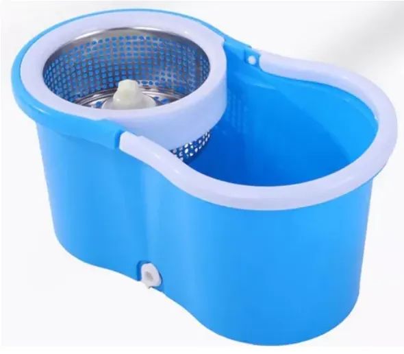 Balde Spin Mop 13 Litros Giratório Cesto Inox Esfregão + Refil Extra - z859 - Foto 3