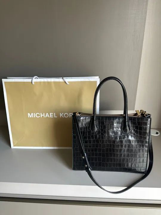 Bolsa Michael Kors Croco Preta - Foto 2