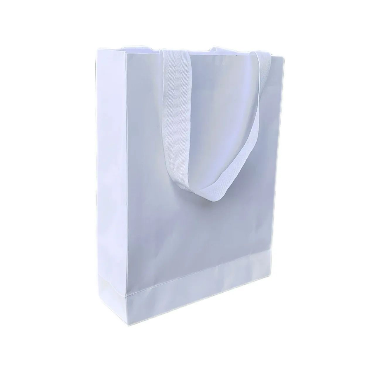 Sacola de papel sulfite branca com alça gorgorão Resistente 