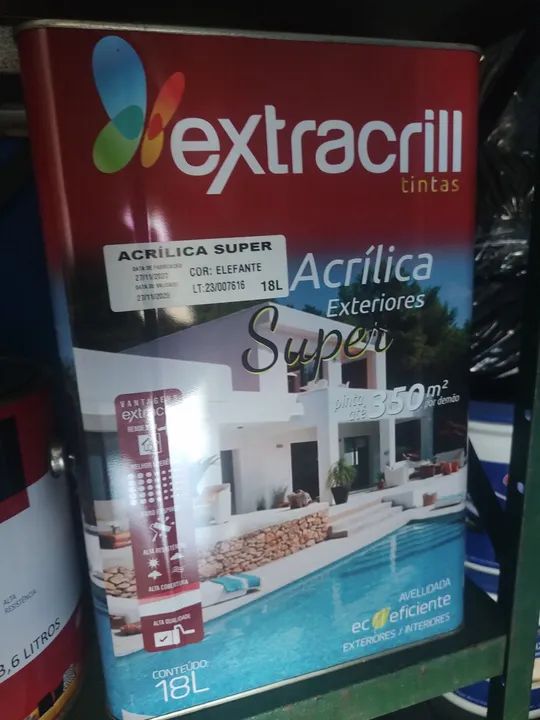 Tinta Acrílica Super Extracrill 18L Elefante - Foto 2