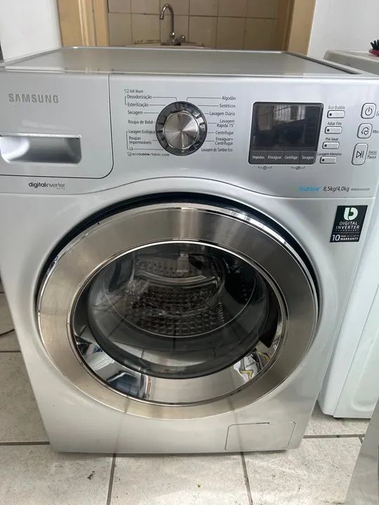 Lava e seca Samsung prata inverter  8,5 kg