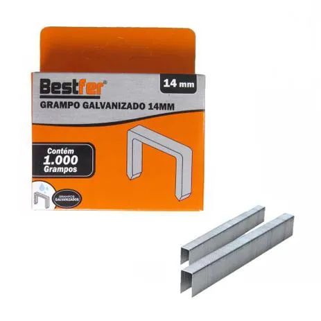 Grampo Galvanizado 14mm Tapeceiro U 1000 Unidades Bestfer