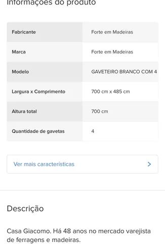 Gaveteiro  4 gavetas  - Foto 5