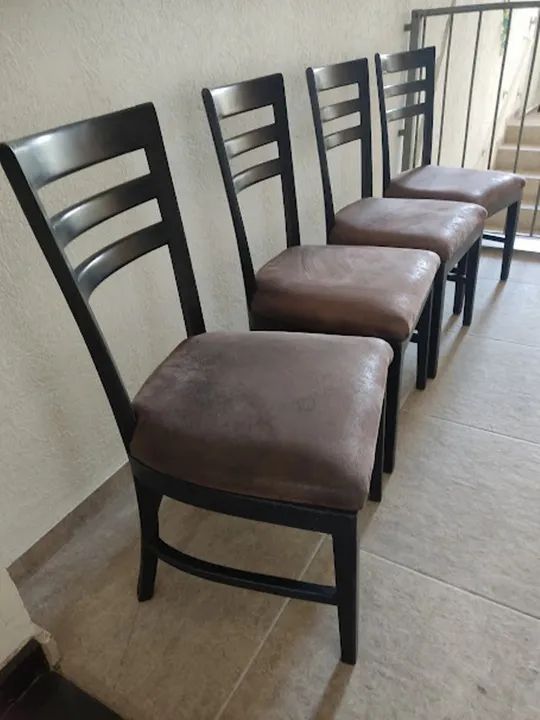 Kit 4 Cadeiras Pretas Estofadas Rubim Confortáveis  - Foto 4