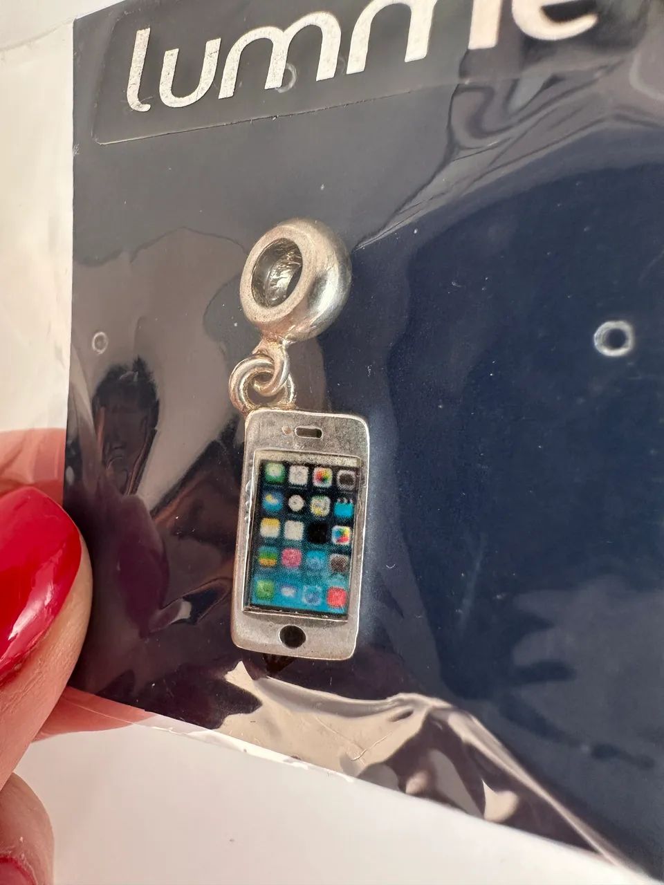 Berloque de prata iPhone - NOVO!