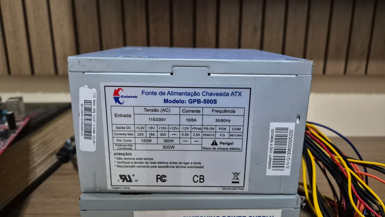Fonte de Alimentação Coletek GPB-500S