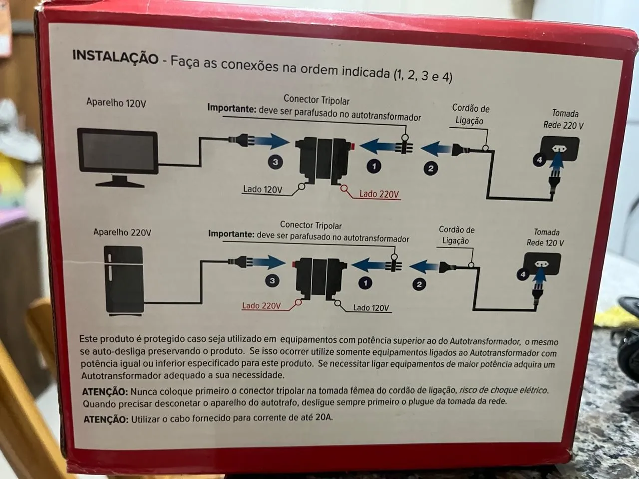 Autotransformador para aparelhos 120V e 220V