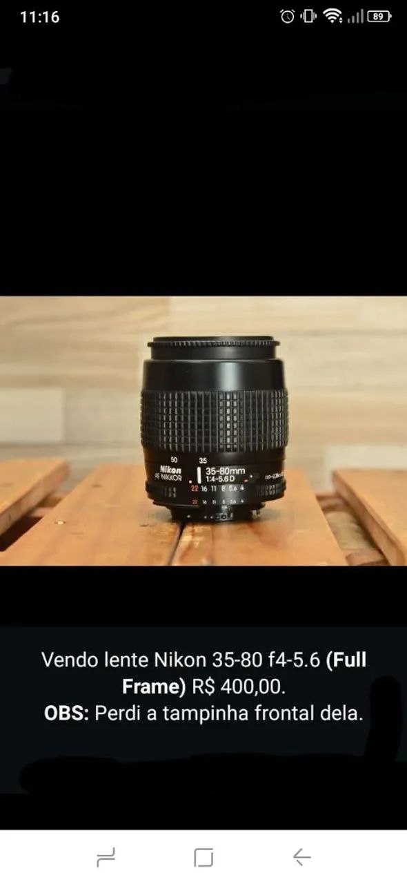 Lente Nikon 35-80mm f4-5.6 D