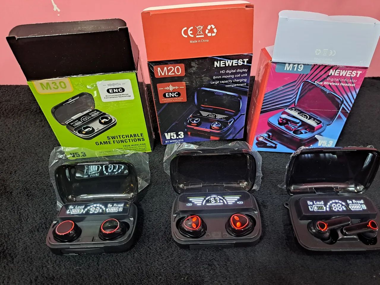Fones de ouvido bluetooth M30/M20/M19 - Novo