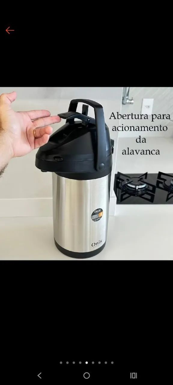 Garrafa Térmica de Aço Inox com Bomba - Foto 5