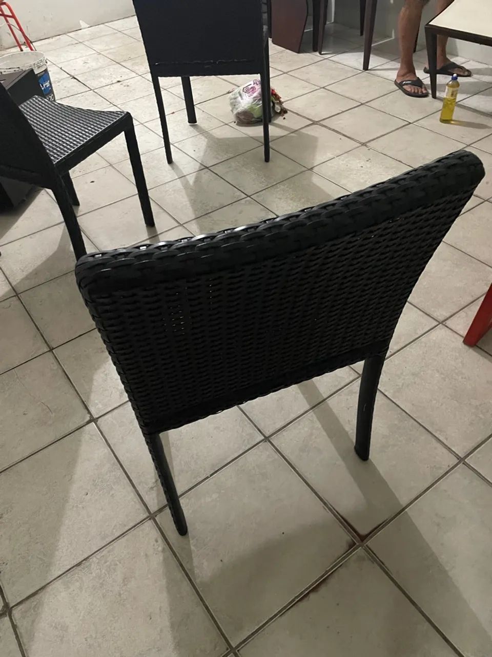 Cadeira em Vime Sintético Preta Elegante - Foto 4