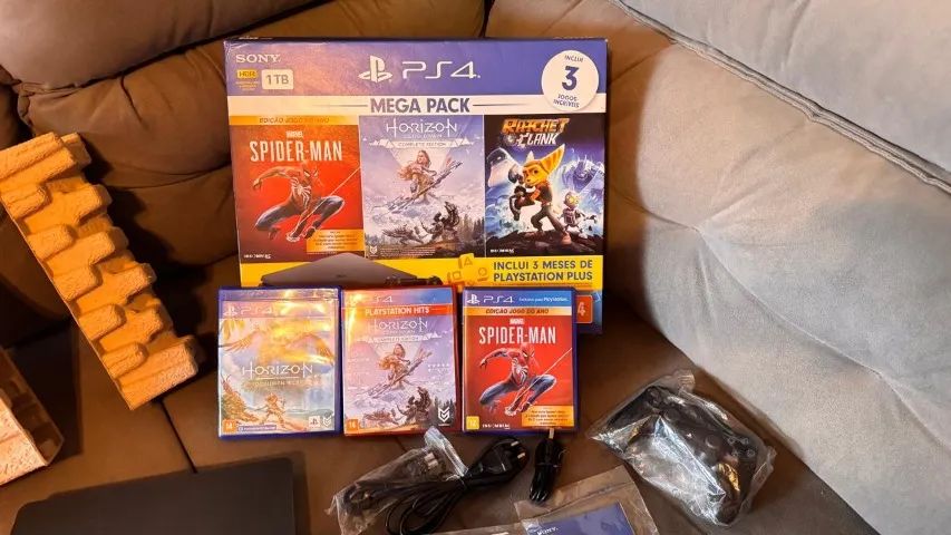 PS4 Slim 1 TB modelo mais novo + 4 jogos - Foto 2