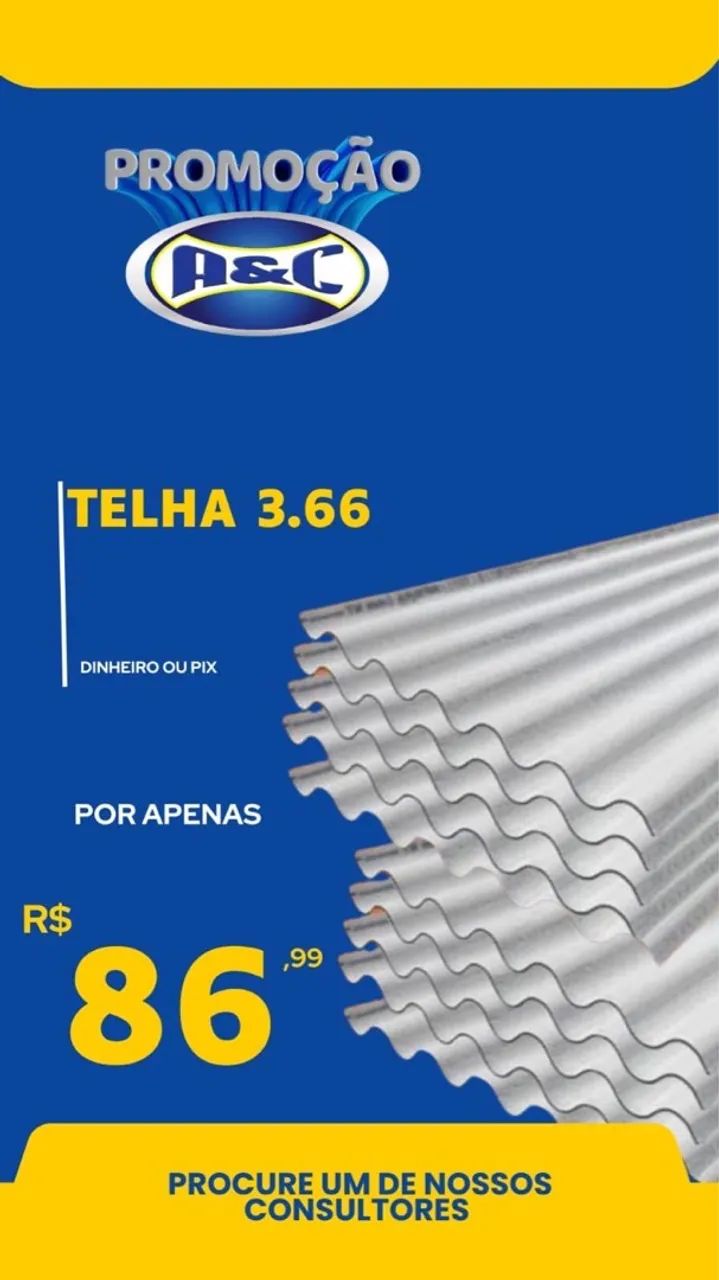 Telha 3.66 - R$ 86,99