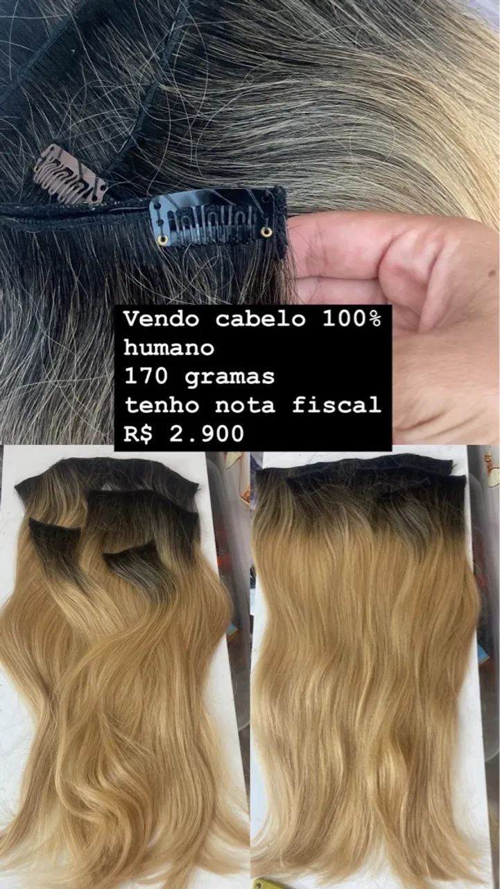 Cabelo Humano 170g - Loiro Claro - Novo