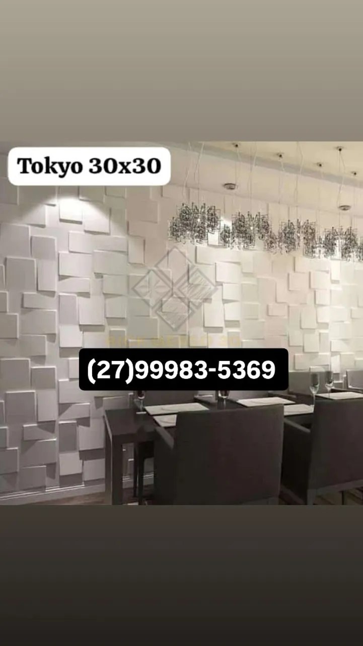 Painel 3D Tokyo 30x30 Gesso 3D